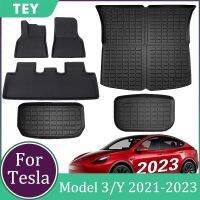 สำหรับ Tesla รุ่น3 Y พรมปูพื้น Cargo Liner รถ Anti-สกปรก Pad Trunk Mats กันน้ำ Anti-Slip Fit Tesla รุ่น3 Y 2021-2023