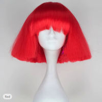 HAIRJOY Lady Gaga คอสเพลย์ Wigs Straight Bob สั้นสีน้ำตาลเข้มเงินสีเทาสีบลอนด์เข้มสีชมพูสีเขียวสีบลอนด์สีดำสังเคราะห์วิกผม