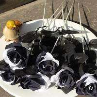 10 Pcs Artificial Flowers Realistic Looking Faux Silk Retro Black White Simulation Rose Flower Home Decor Simulação De Rosas Artificial Flowers  Plant