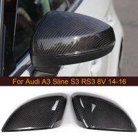 ฝาครอบกระจกมองหลังคาร์บอนไฟเบอร์สำหรับ Audi A3มาตรฐาน Sline S3 RS3รถเก๋ง8V 14-16ซีดานแฮชแบคฝากระจกด้านข้างเปลี่ยน