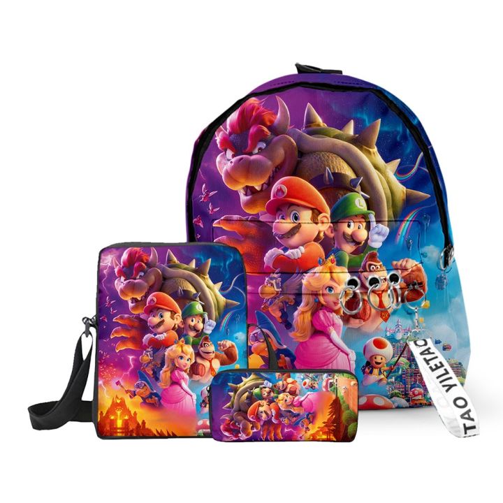 mario-3d-super-mario-brothers-three-piece-school-bag-student-backpack-backpack-shoulder-bag-pencil-case-childrens-gifts