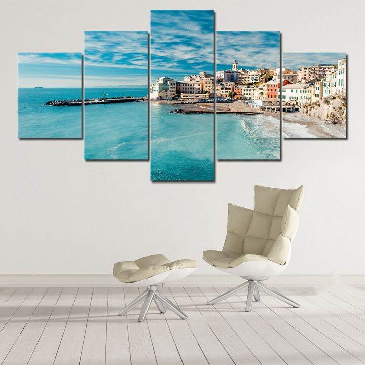 zhangyanhui2-modular-seascape-โปสเตอร์ผ้าใบ5แผงชุด-sea-landscape-ภาพวาด-wall-art-พิมพ์สำหรับห้องนั่งเล่นตกแต่งบ้าน5ชิ้น