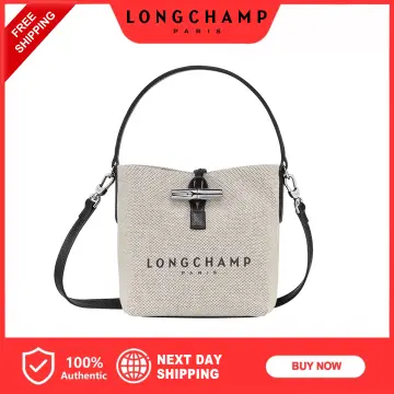 100% Original Longchamp Le Pliage Filet bag (XS) mini Shoulder Bags net bag  woven fishing net single shoulder diagonal bag tote LE PLIAGE FILET Mesh  bag XS Black Beige yellow Pink