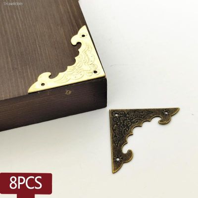 ⊙✚❉ 8pcs Scrapbooking Diy Craft Corners Cut Flower Pattern Carved Corner Protection Jewelry Box Wooden Case Retro Corner Protector