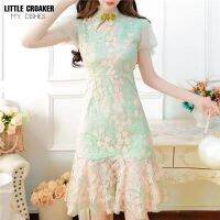 【LZ】﹉✾▣  Estilo coreano feminino princesa rendas elegante noite midi vestido moda retro sexy cheongsam fino qipao clube festa do vintage vestidos