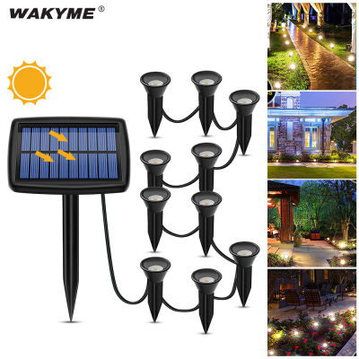 2021WAKYME 10 LED Solar Lamp Outdoor Waterproof Solar Panel Landscape Lighting Courtyard Path Lawn Light Garden Decoration Spotlight