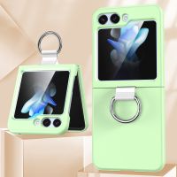 Ring PC Hard Shell Phone Case Samsung Galaxy Z Flip 5 4 3 Flip5 Flip4 Shockproof Fall Prevention Protective Cover