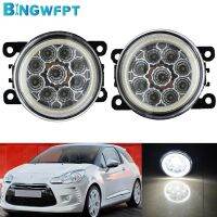 BINGWFPT For Citroen DS3 DS4 DS5 Xsara Picasso Car Styling Fog Lamps Lighting LED 9beads Angel Eye Car H11 DRL 12V Fog Light