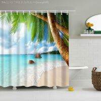 【CW】♣✣┇  Sea Landscape Beach Shower Curtain Printing Polyester for 180x200cm