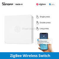 ITEAD SONOFF SNZB-01 สวิตช์ปุ่ม Zigbee ปุ่มสวิตช์ไร้สายอัจฉริยะ กดเดี่ยว/สองครั้ง/แบบยาว ปรับแต่งการทำงานของปุ่ม การแจ้งเตือนแบตเตอรี่ต่ำบนแอป e-WeLink ทำงานร่วมกับ Zigbee Bridge