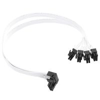 1 PCS 4XCPU 8Pin to 16Pin Male Graphics Video Card Extension Cable PCI-E 5.0 12VHPWR RTX4090 Elbow Adapter Cable White