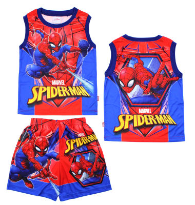 เฺสื้อผ้าเด็กลายการ์ตูนลิขสิทธิ์แท้ เด็กผู้ชาย/ผู้หญิง ชุดแขนสั้น ชุดแฟชั่น SPIDER-MAN เสื้อเด็กผ้ามัน Avengers DMS243-15 BestShirt