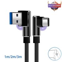 [KOLT Digital] 1/2/3เมตรสำหรับ Samsung Galaxy A50 A80 S10 S9 A3/A5/A7 2017 90องศา USB ประเภท C USB-C สายชาร์จโทรศัพท์สายชาร์จ Tipo C