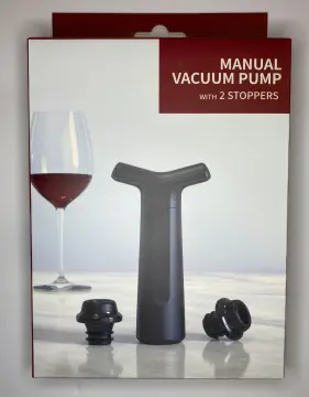 Vacu Vin Wine Saver Pump Black with Vacuum Wine Stopper - Keep Your Wine  Fresh for up to 10 Days - 1 Pump 2 Stoppers - Reusable - Made in the