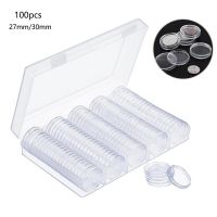 bjh✘❍  100pcs coin case Coin Holder Capsules 27mm 30mm Round Plastic collectibles Storage Organizer plastic