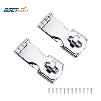 2X Marine Grade Stainless Steel 304 Cabinet Door Swivel Eye Locking Safety Hasp latch Clasp for Boat Yacht Hardware Accessories Accessories