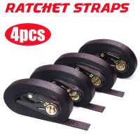 【YD】 4PCS Car Tension Rope Ratchet Straps Tie-Down 5/6Mx25mm Luggage Lashing Metal Buckle