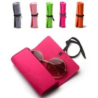 2022 New Felt Sunglasses Case For Women Colorful Candy Eyeglasses Soft Box Glasses Bags Box Eyewear Accessoires