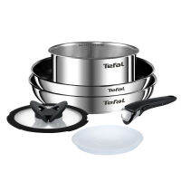 Tefal Ingenio Emotion กระทะสแตนเลสไม่ติดกระทะ 6 ชิ้น เตาอบเครื่องล้างจานปลอดภัยไม่มี PFOA เงิน