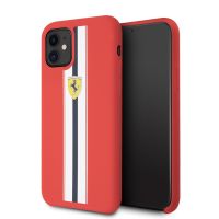 [ลิขสิทธิ์อย่างเป็นทางการ] Ferrari เคสซิลิโคน ลายทาง สีแดง สําหรับ iPhone 11 11 Pro 11 Pro Max