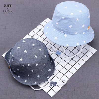 WW New Summer Baby Bucket Hat Infant Newborn Denim Cotton Toddler Kids Tractor Cap Soft Cotton Hats Boy. Girls Star Sun Hat