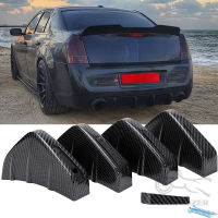 4 PCS ด้านหลังกันชน Lip Diffuser Splitter สปอยเลอร์ Shark 4-Fins รถกันชนอัตโนมัติ Lip Anti-Crash สำหรับ Chrysler 300 SRT8 2005-2019