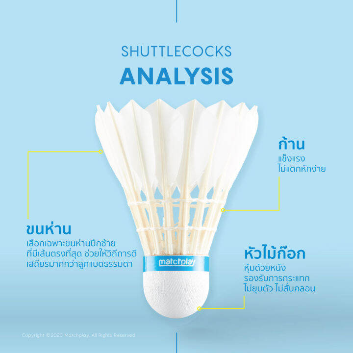 matchplay-genuine-goose-feather-shuttlecocks-no-76-ลูกแบดมินตันขนห่าน-พรีเมี่ยม-เบอร์76-ส่งฟรี