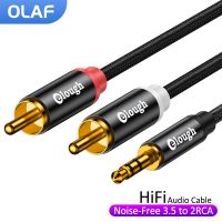 Olaf สายเคเบิล RCA ไฮไฟสเตอริโอ3.5 RCA สายสัญญาณเสียงสายออดิโอชายไปยังตัวผู้สำหรับสาย DVD Home Theater ชุบ RCA