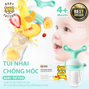 HCMBABY TATTOO Túi Nhai Ăn Dặm Chống Hóc Đầu Ti Silicone Cho Bé Từ 4 Tháng