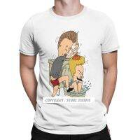 2023 Newbevis Butthead Toilet สนุกเสื้อยืด Aesthetic Men Cartoon Rock Comic Punk โลหะตลกคริสต์มาส Tees T เสื้อ Homme