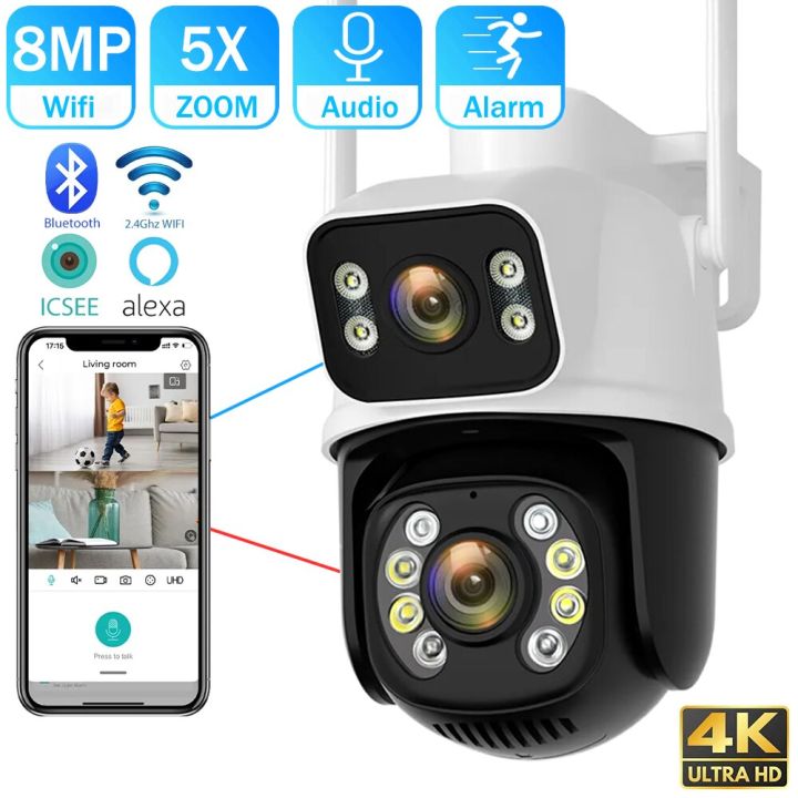 8mp 4k Dual Lens Wifi Ptz Camera 6mp Camera Protection Ip Home Night ...