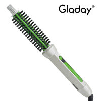 Gladay 3 In 1 Ceramic Hair comb Curler Roller Round Large Roller Waver Hot sale electric Hair brush Hair Straightener Brush