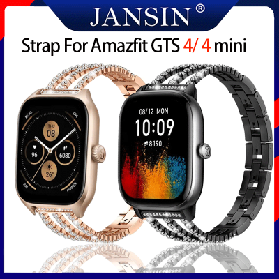 สาย สำหรับ Amazfit GTS 4 mini สายโลหะ Bling Rhinestone Bracelet สายนาฬิกา Amazfit GTS 4 อุปกรณ์เสริมสมาร์ทวอทช์ gts4 /GTS 4mini