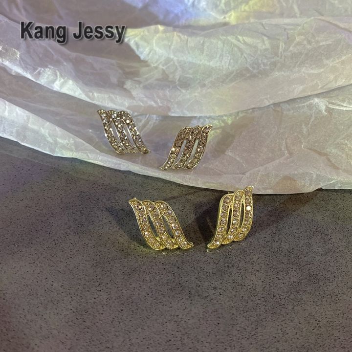 kang-jessy-ต่างหูเพชรสำหรับผู้หญิงต่างหูแฟชั่นระดับไฮเอนด์มีอารมณ์แบบแฟชั่นที่นิยมในโลกออนไลน์ต่างหูทรงเรขาคณิตสไตล์ฮิตแฟชั่น