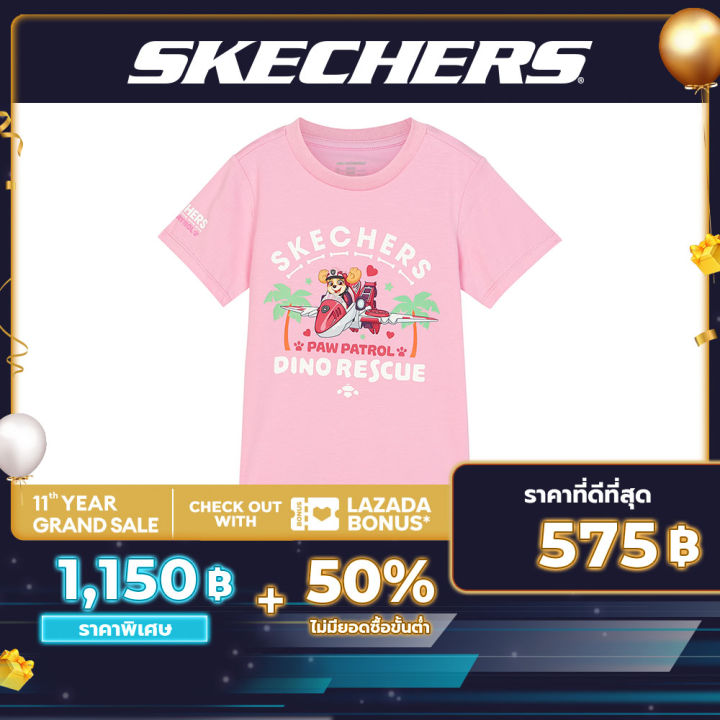 Skechers สเก็ตเชอร์ส เสื้อยืดแขนสั้น เด็กผู้หญิง Paw Patrol Short Sleeve Tee L222g069 011h 7586