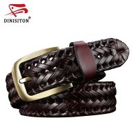 DINISITON Woven belt genuine leather womens straps man belts Wide girdle Male cow skin vintage fashion brand ceinture femme Belts