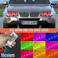 มีหลายสีสำหรับ Bmw X3 E83 2003 2010 5050อาร์จีบีฮาโลวงแหวนหลอดไฟ Led แฟลชไฟหน้ารถ Drl พร้อมการควบคุม Rf