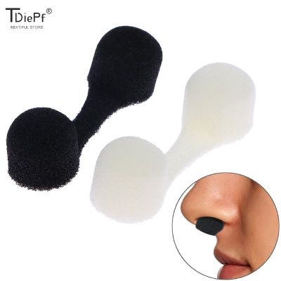 tdfj 10PCS Sponge Anti-pollution Tanning Nasal Plug Spray Filters Black/White Filter