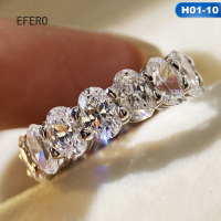 5 Ct ตัวตัดสดใส Eternity Band 925เงินสเตอร์ลิงด้านบนรัสเซีย CZ Moissanite Simulant Sz 5-10