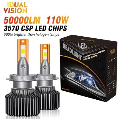 50000LM H4 H11 H7 LED Headlight Canbus 110W High Power H1 H8 H9 HB4 HB3 9005 9006 9012 Turbo Lamp 6000K 3570 CSP White Fog LED