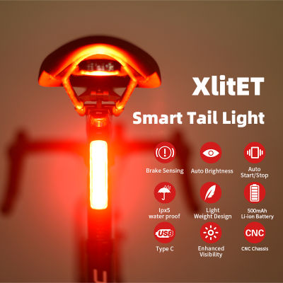 ENFITNIX XlitET จักรยานอัตโนมัติเบรคด้านหลัง Night Cycling Smart Sensing ความปลอดภัยไฟท้าย MTB Road Bike Seatpost
