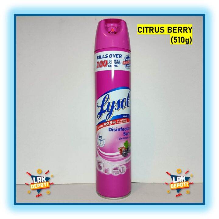 Lysol Disinfectant Spray Crisp Berry Scent 510g Lazada Ph 7280