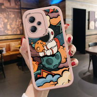 เคสโทรศัพท์สำหรับ Redmi Note 12 5G Xiaomi Poco X5 5G ให้ความรู้สึกเหมือนผิวการ์ตูนนาซ่านักบินอวกาศแห่งชาติเคสหลังหนังอวกาศซิลิโคน PU ปกหนังนิ่ม