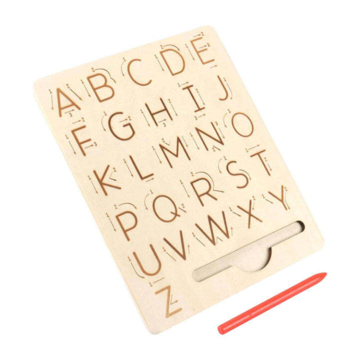 Wooden Alphabet Tracing Board DoubleSided Handwriting Practice Tool