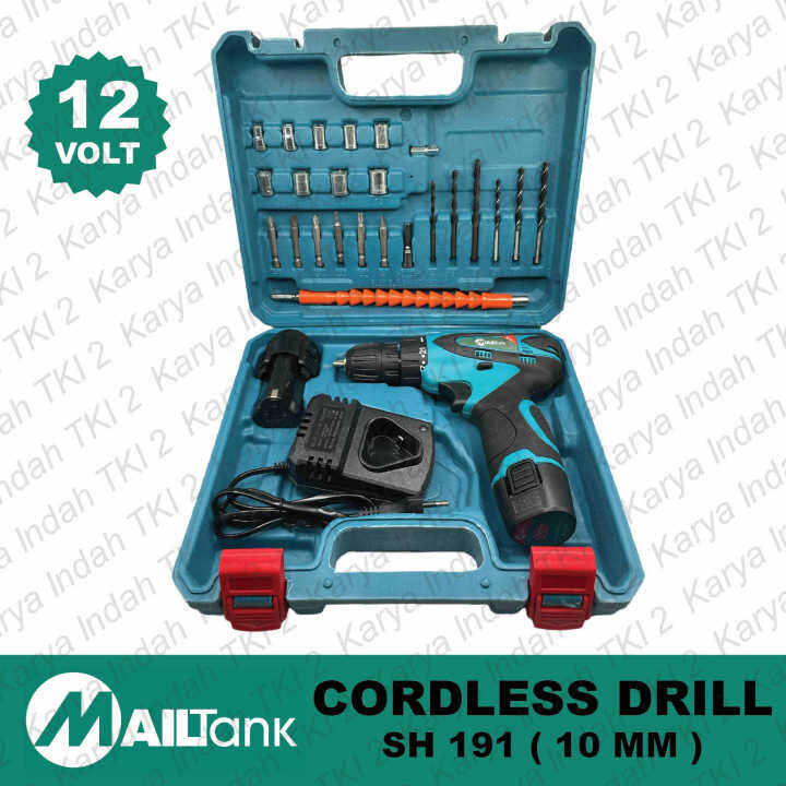 Cordless Drill 12 Volt MAILTANK SH191 Meisn Bor Baterai 10 Mm 12V Koper ...