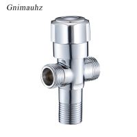 G1/2 Copper 3-Way T-adapter angle valve 1 inlet 2 outlet triangle valve stop valve bathroom accessories Brass Tap Control Valve Valves