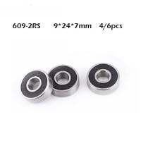 4/6pcs 609rs Steel Bearing 9x24x7 mm ABEC-1 Industry Motor Spindle 609rs Ball Bearings 3NC 609RS