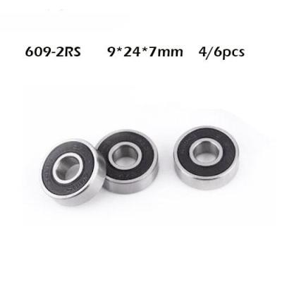 ▽❦✽ 4/6pcs 609rs Steel Bearing 9x24x7 mm ABEC-1 Industry Motor Spindle 609rs Ball Bearings 3NC 609RS