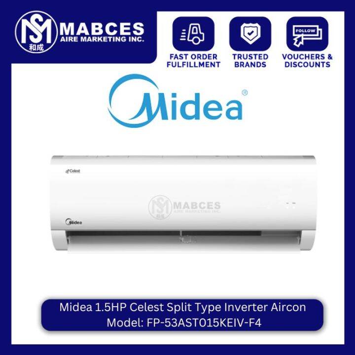 Midea 1.5HP Celest Split Type Inverter Aircon FP53AST015KEIVF4