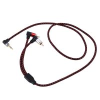 4X 90 Degree 3.5mm Male to 2 RCA Male Cable Right Angle Stereo AUX Y Splitter Cord Microphone Jack Plug for Laptop 1M
